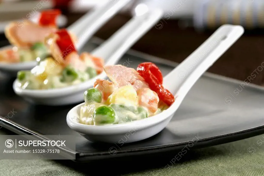 Russian salad spoons *** Local Caption *** Cucharitas de ensaladilla rusa, 9/26/2013