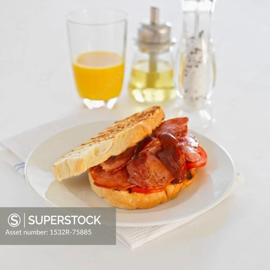 Toasted sandwich with bacon and tomatoes, 10/23/2013