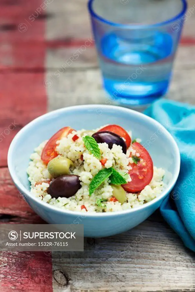 Couscous with olives, tomatoes and peppermint, 10/28/2013