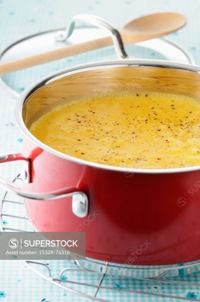 Squash soup in a saucepan, 11/6/2013
