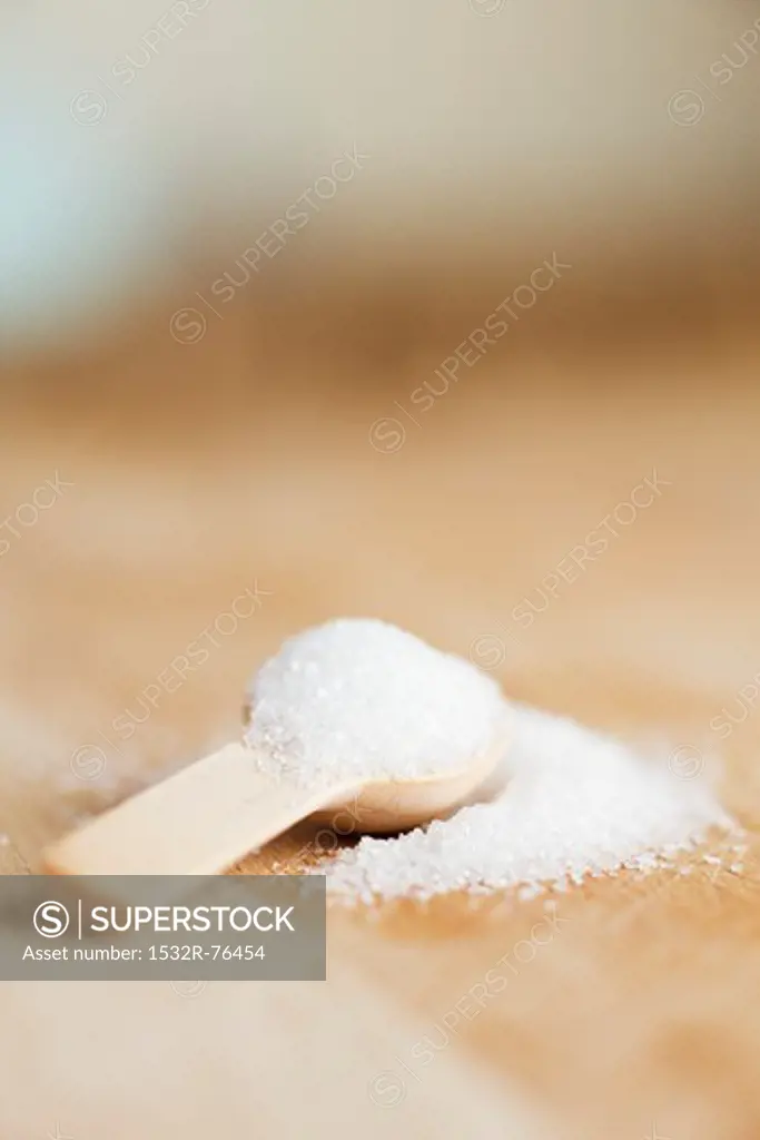 Granulated sugar on a wooden spoon, 11/13/2013