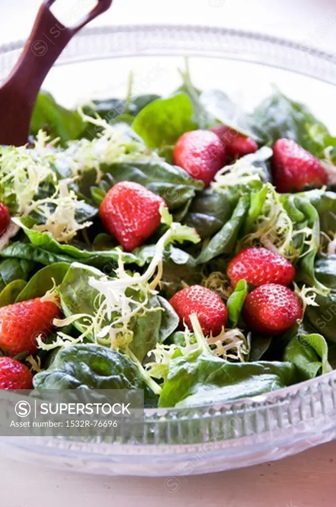 Bowl of Spinach Salad with Strawberries, 11/18/2013