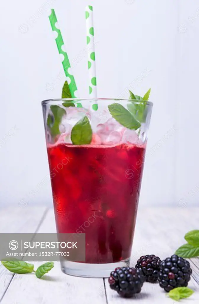 Blackberry spritzer with mint leaves, 12/2/2013