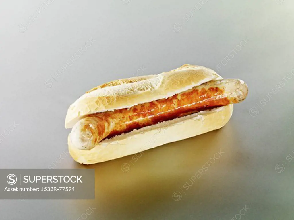 A baguette roll with a sausage, 1/9/2014