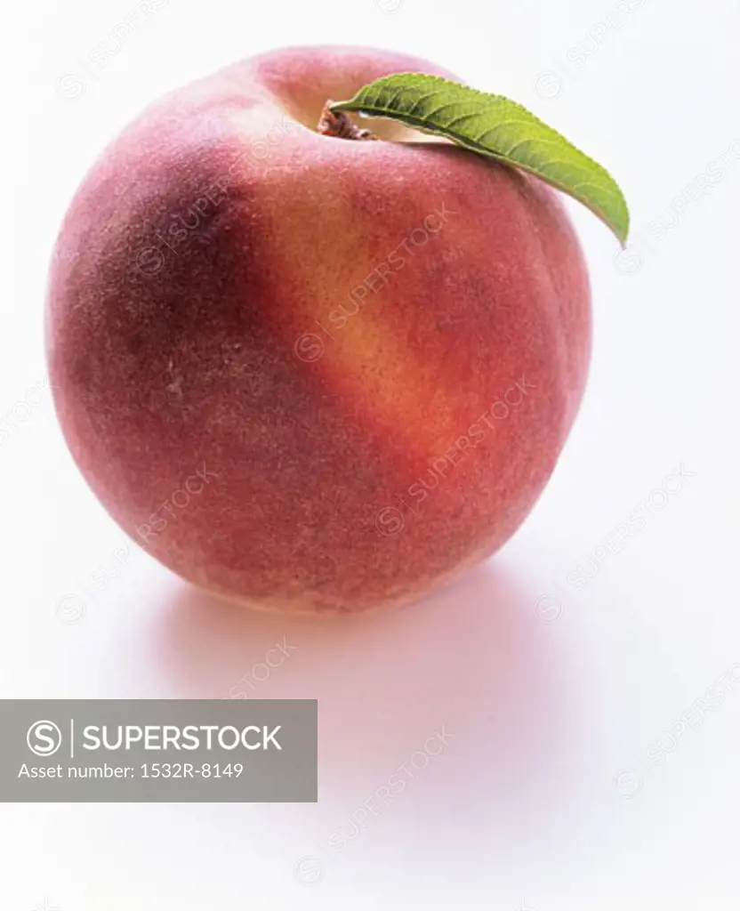 A Peach with Leaf