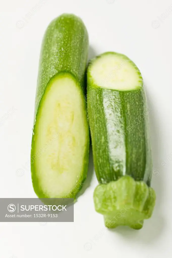 Courgette, halved