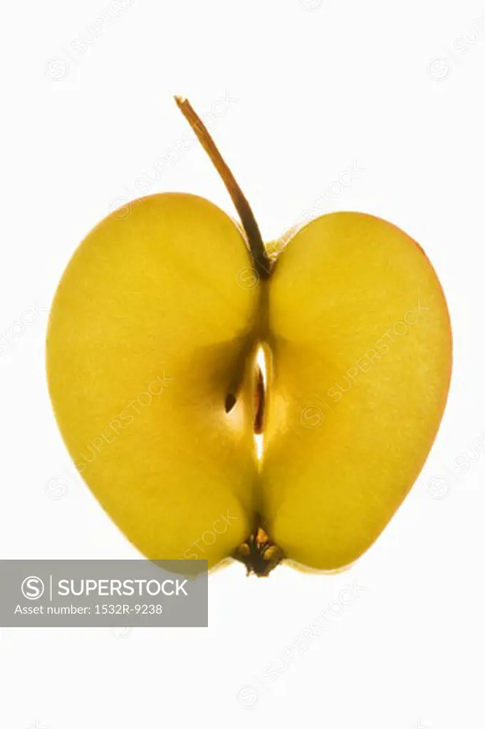 Slice of apple with stalk