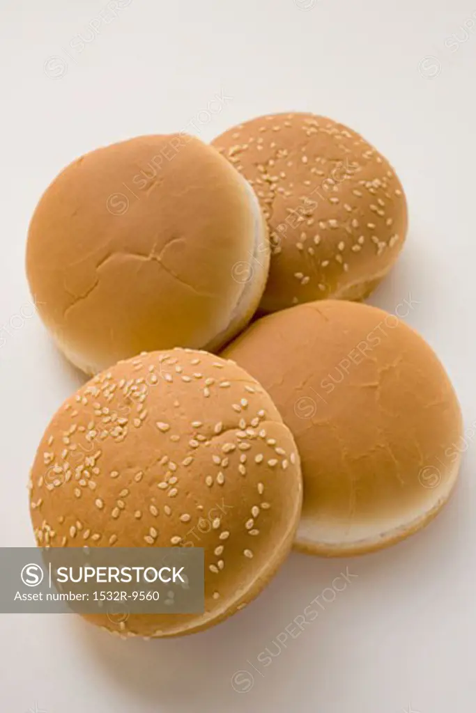 Hamburger rolls with and without sesame