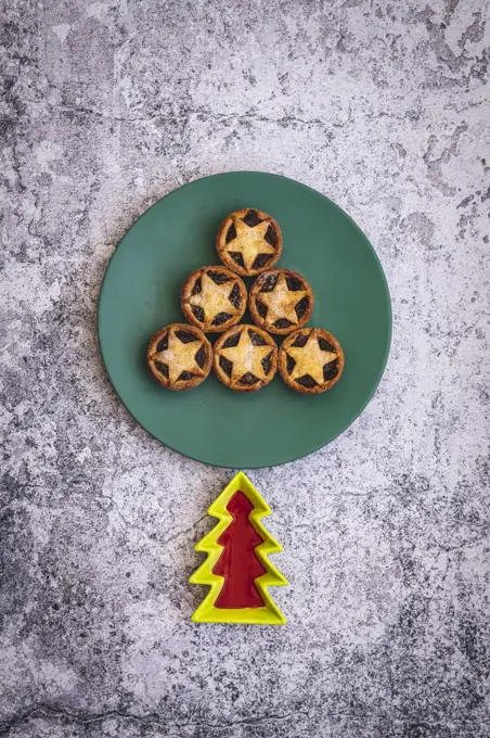 Mince Pies in the shape of a Christmas Tree