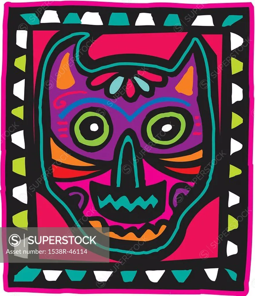 Pink and purple skull