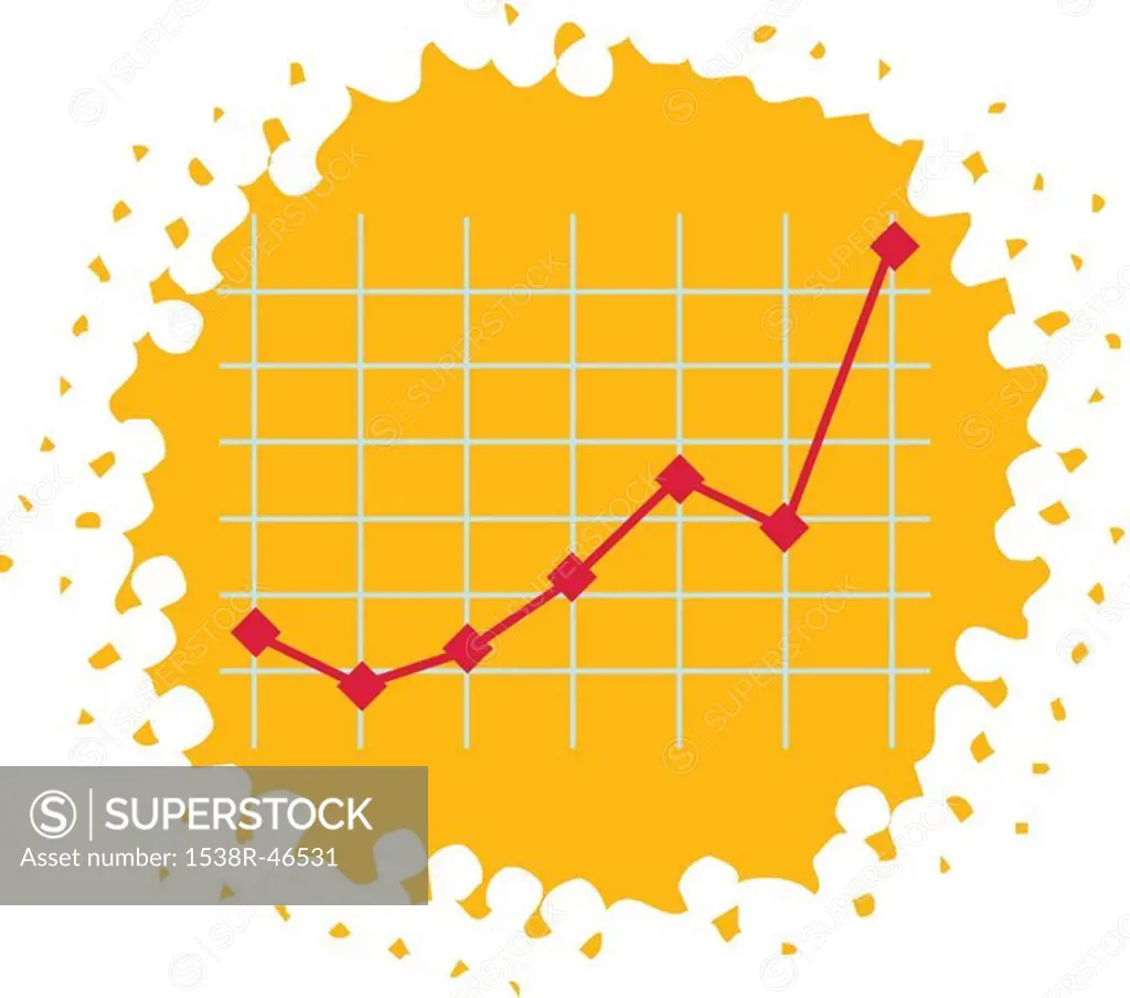 A pictorial illustration of a chart on yellow background