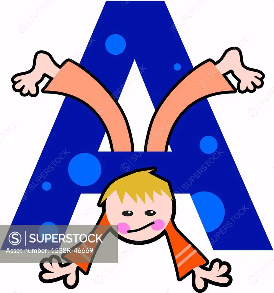 A kid with the letter A