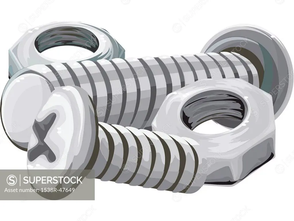 Illustration of nuts and bolts