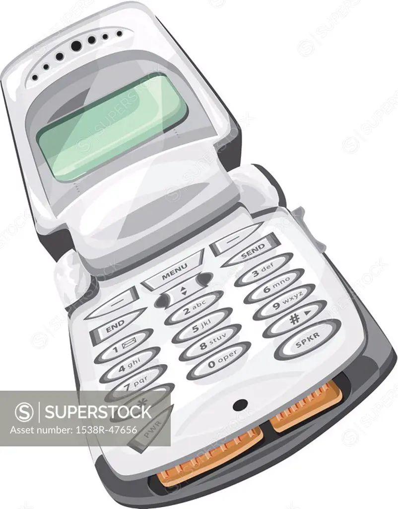 Illustration of a flip cell phone