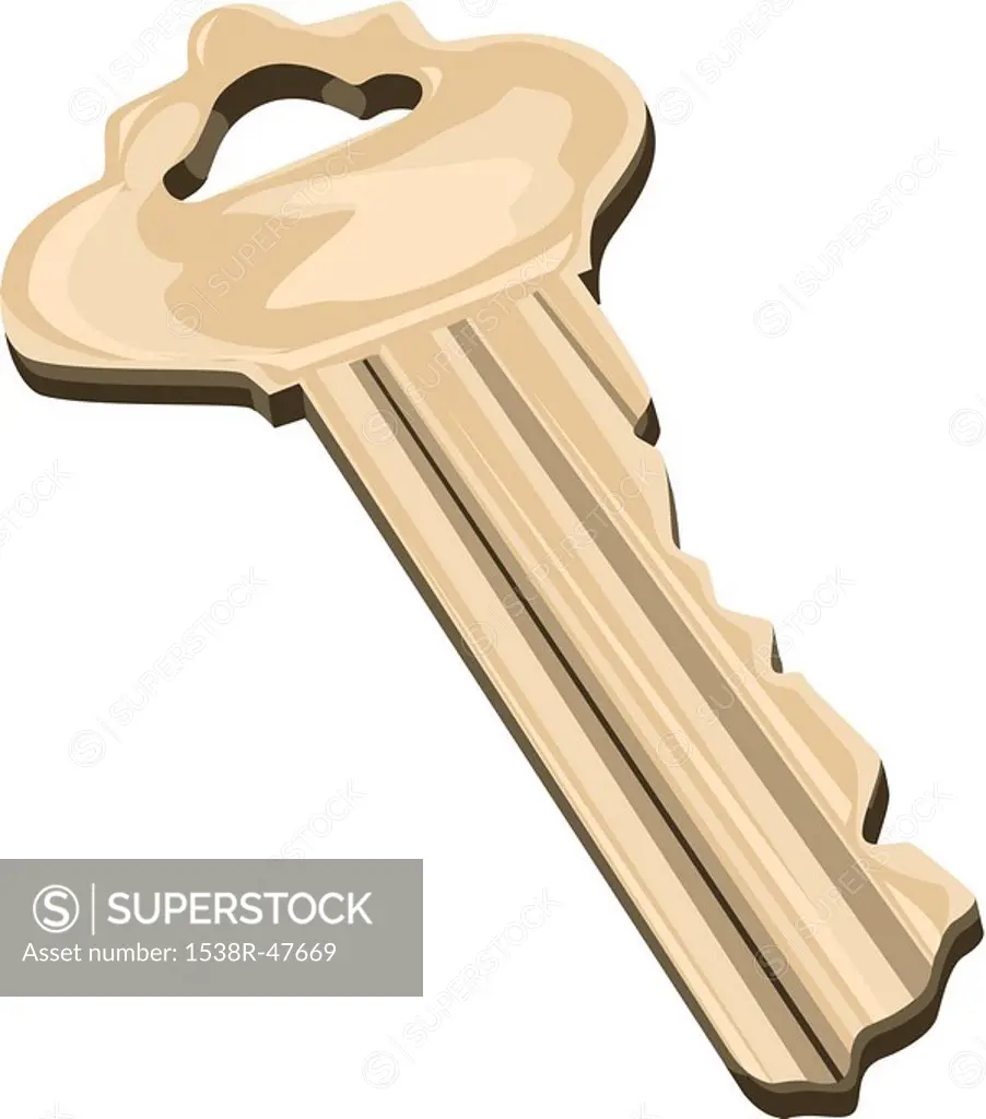 Illustration of a gold key