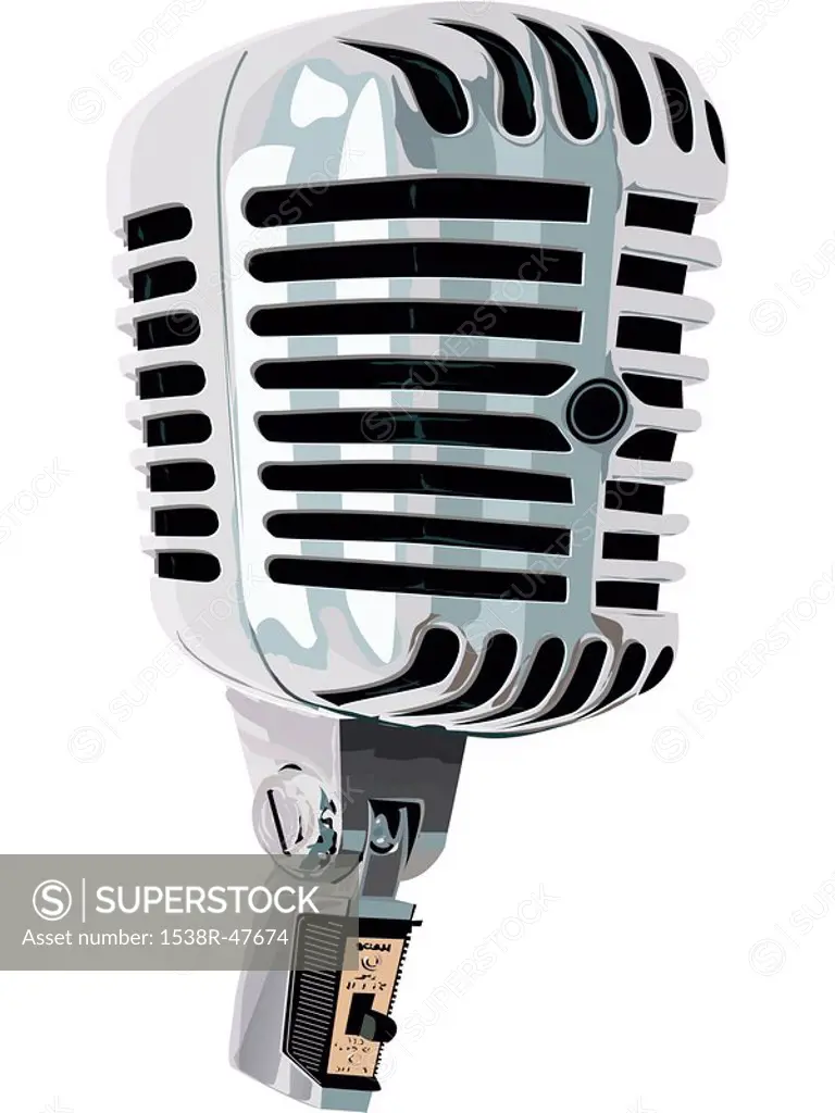 Illustration of an old fashioned microphone