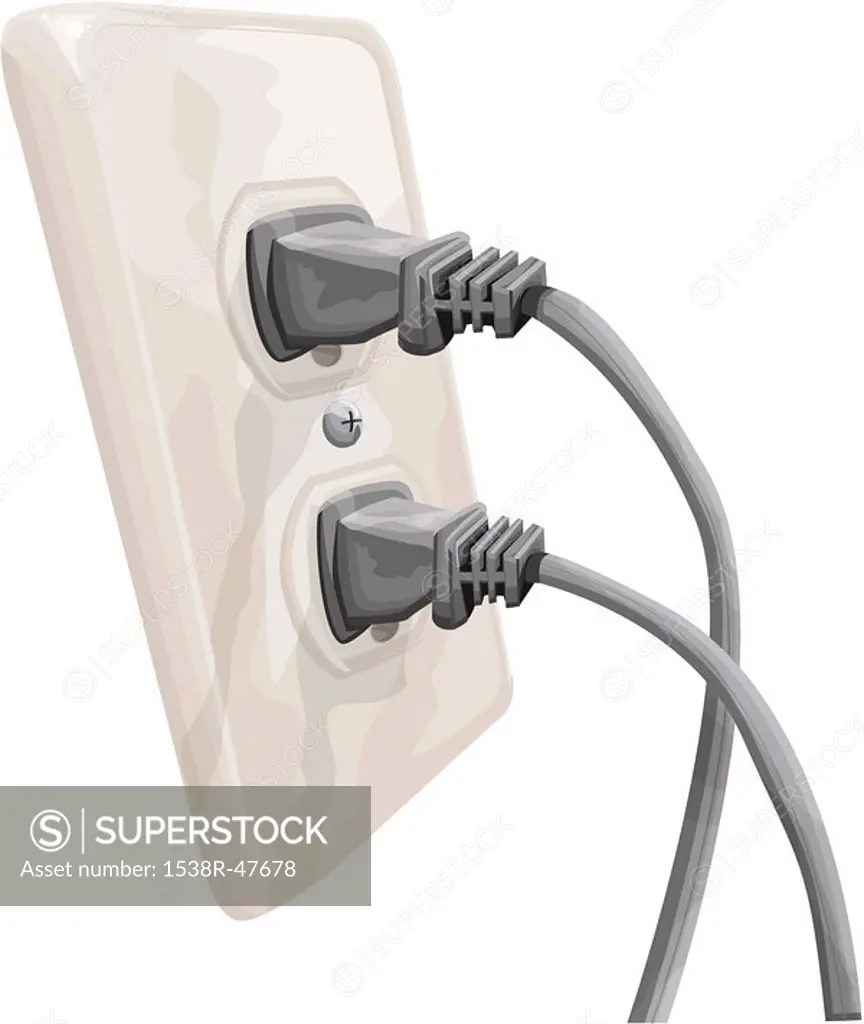 Illustration of two plugs in sockets