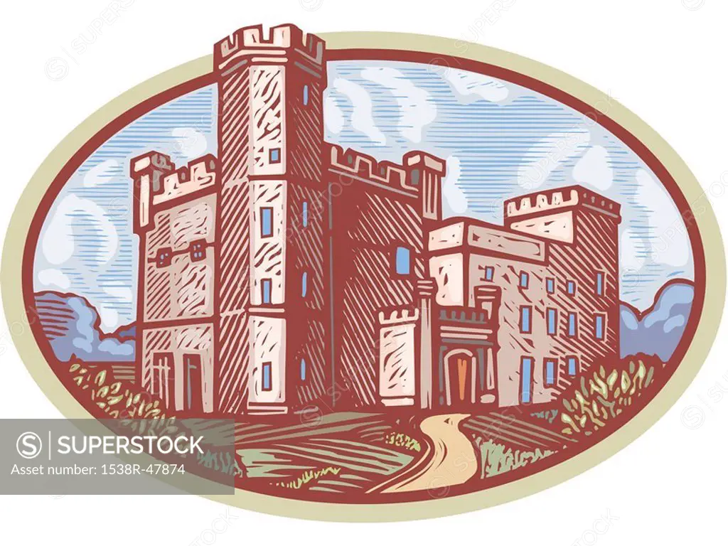 A pictorial representation of a castle