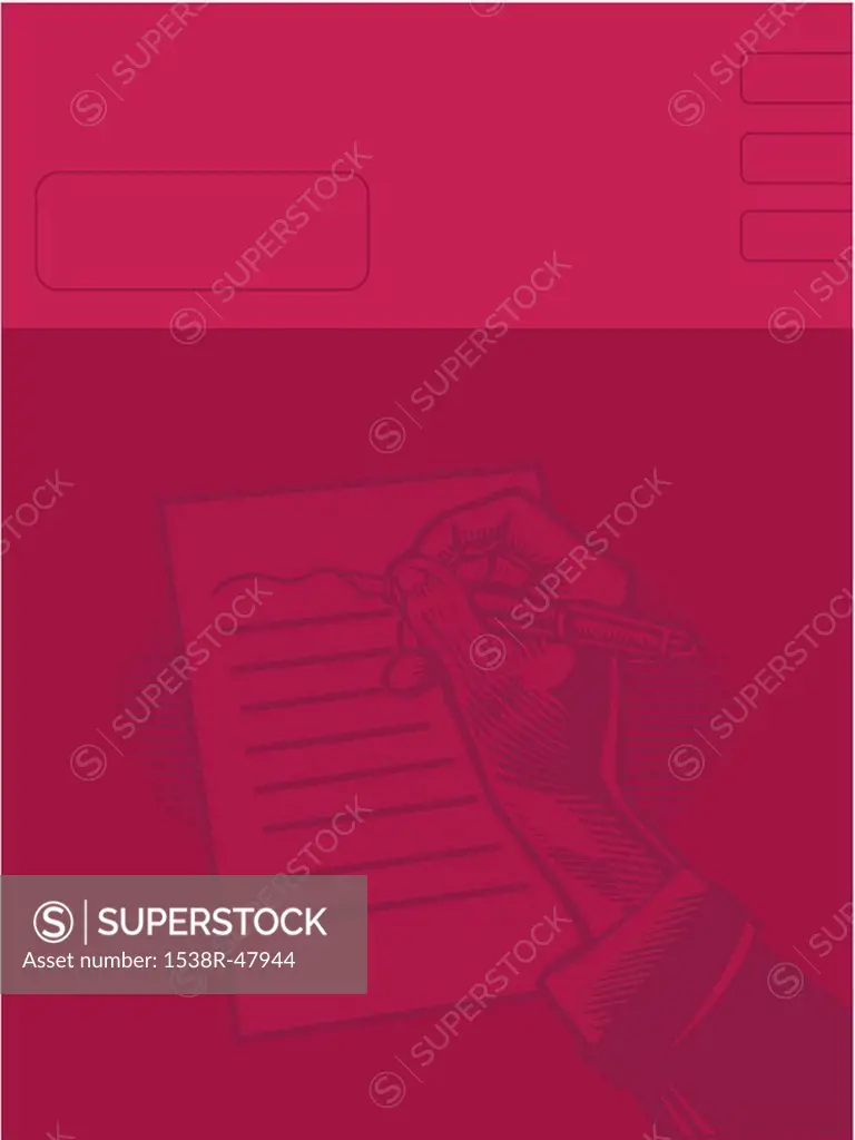 Illustration of someone writing a note