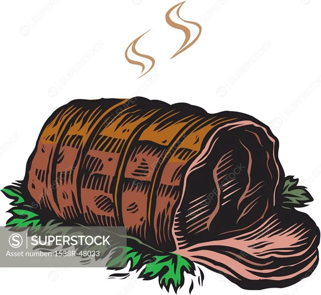 A drawing of beef ready to be served