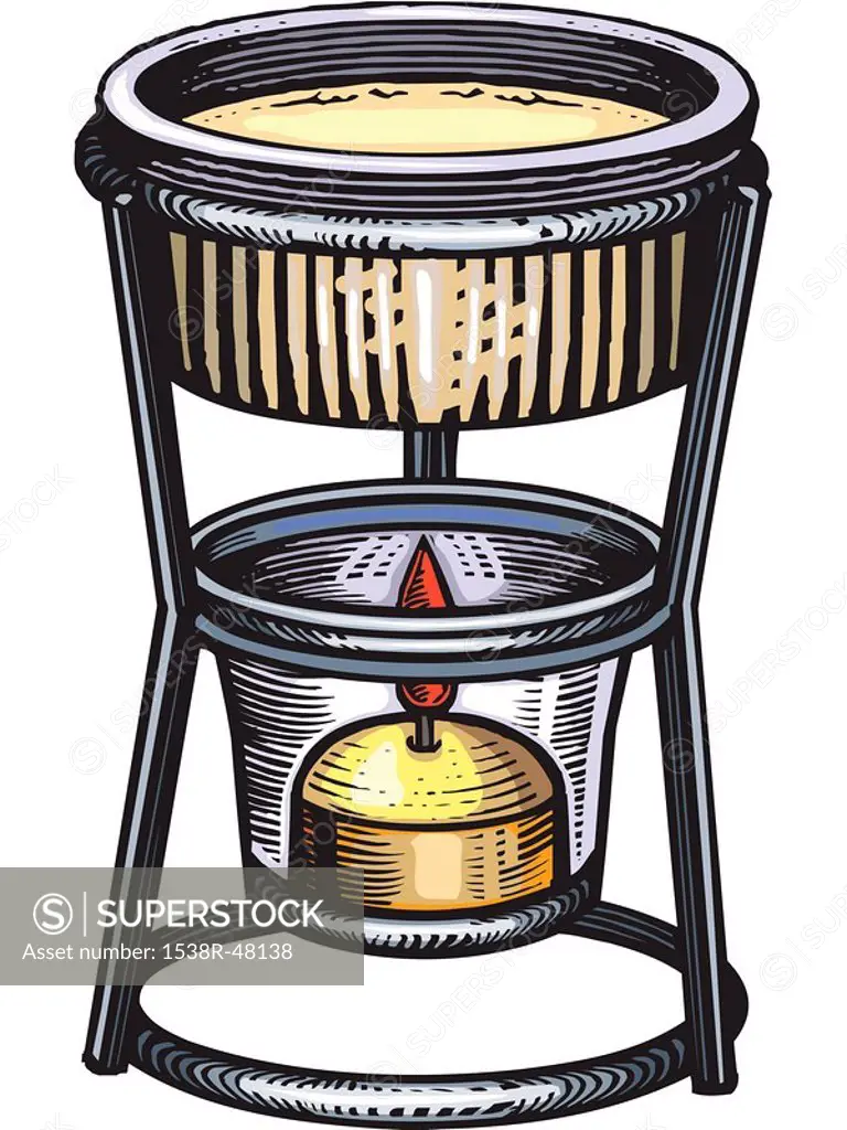 A drawing of a butter warmer