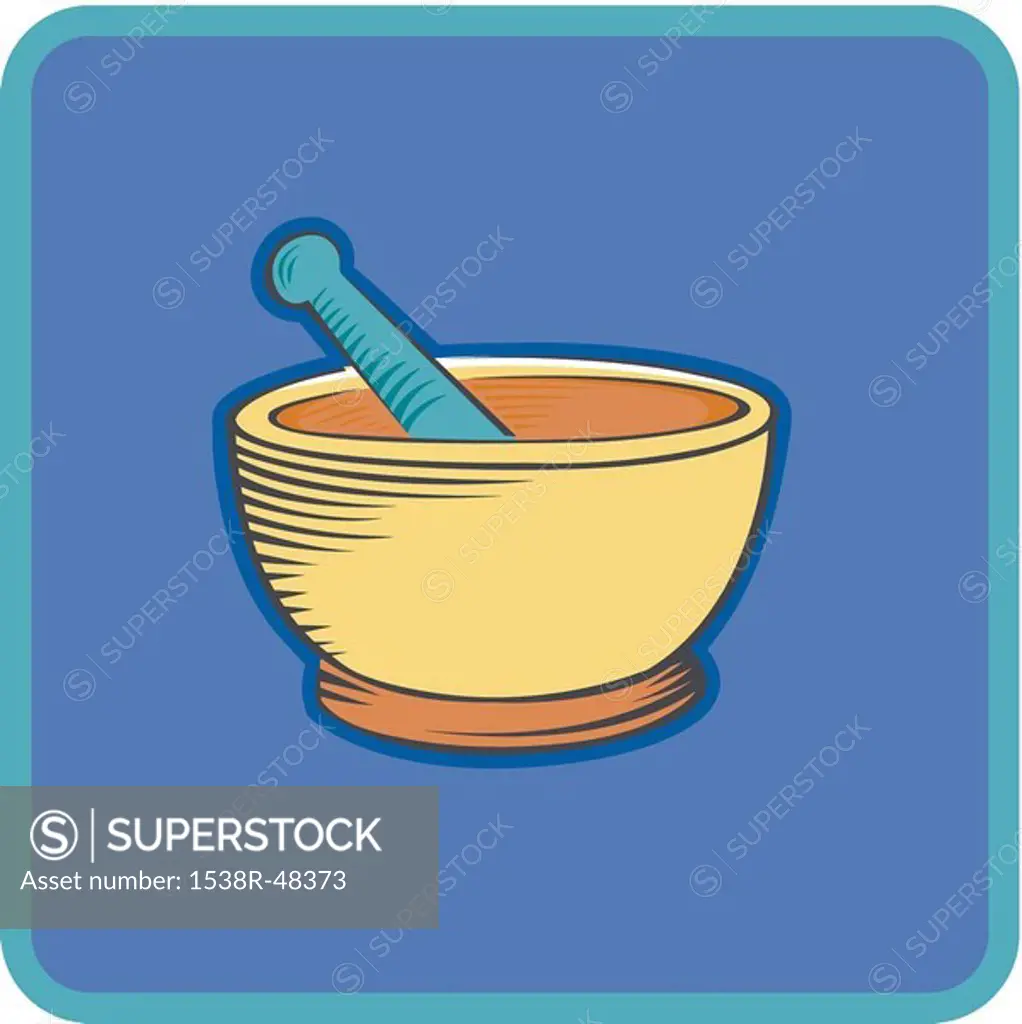 mortar and pestle on background