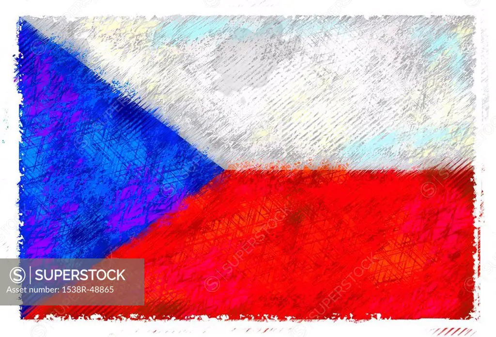 Drawing of the flag of Czech Republic