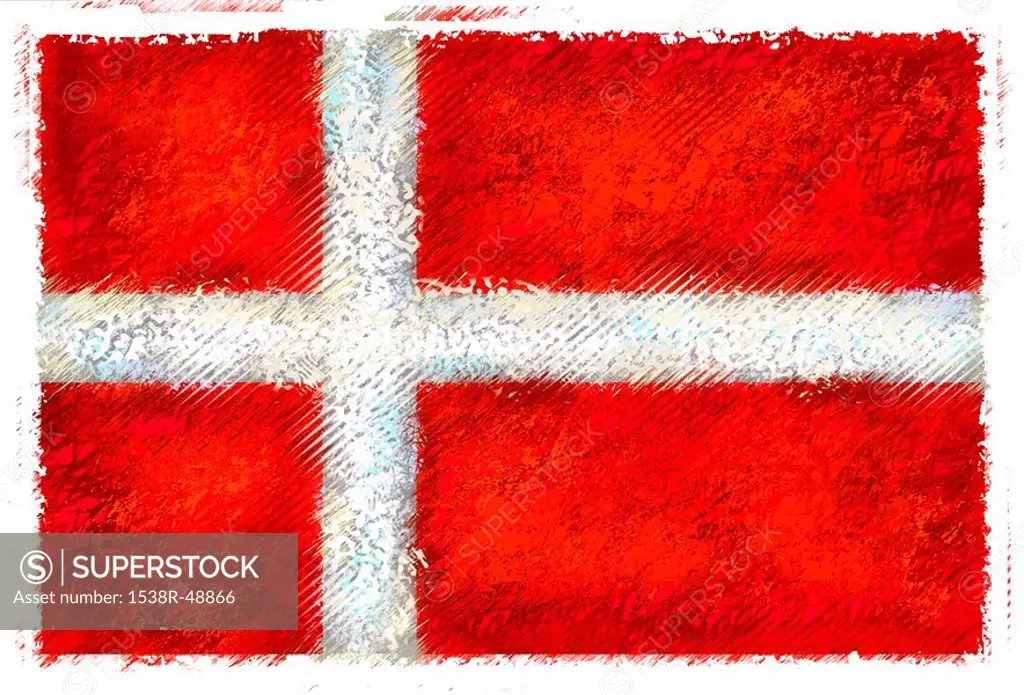 Drawing of the flag of Denmark