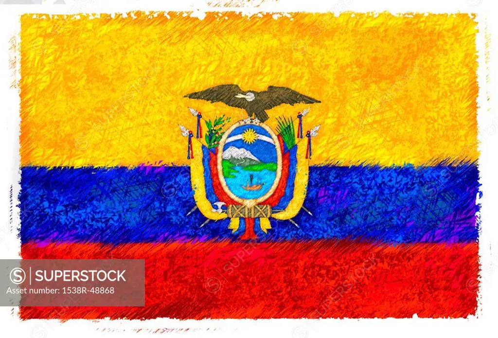 Drawing of the flag of Ecuador