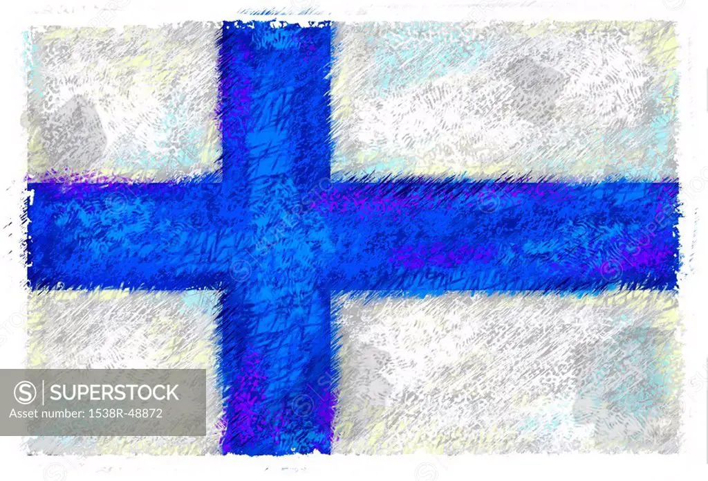 Drawing of the flag of Finland