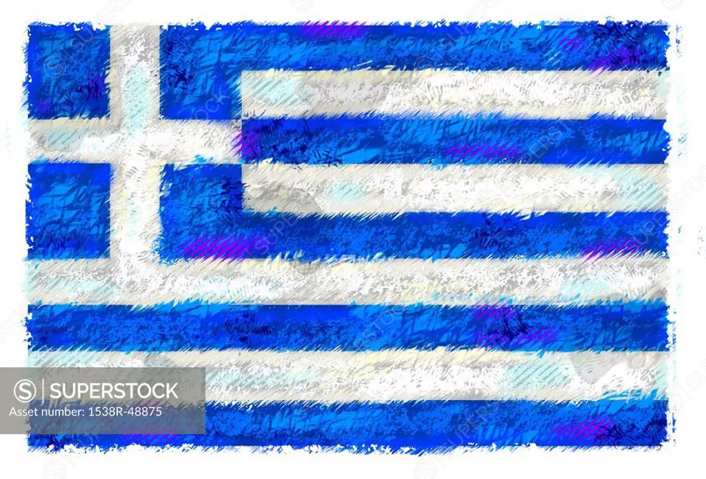 Drawing of the flag of Greece