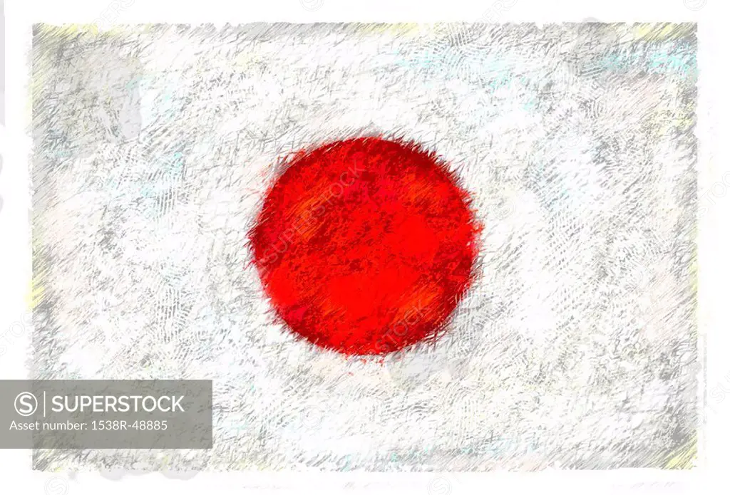 Drawing of the flag of Japan