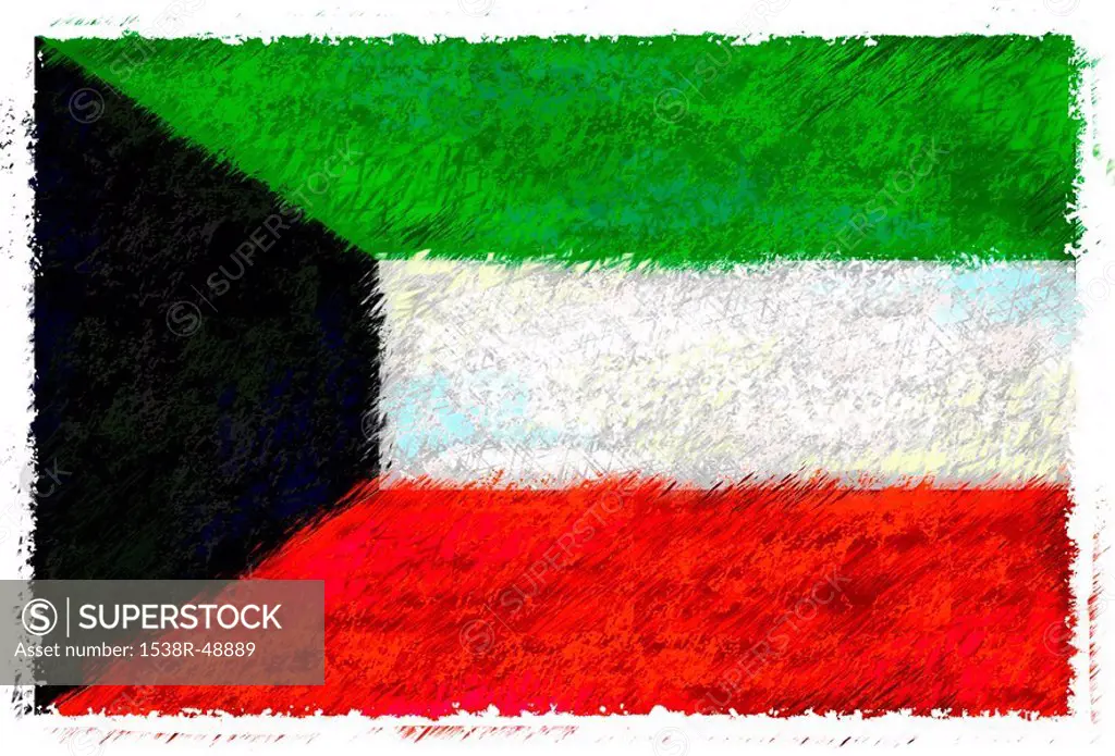 Drawing of the flag of Kuwait