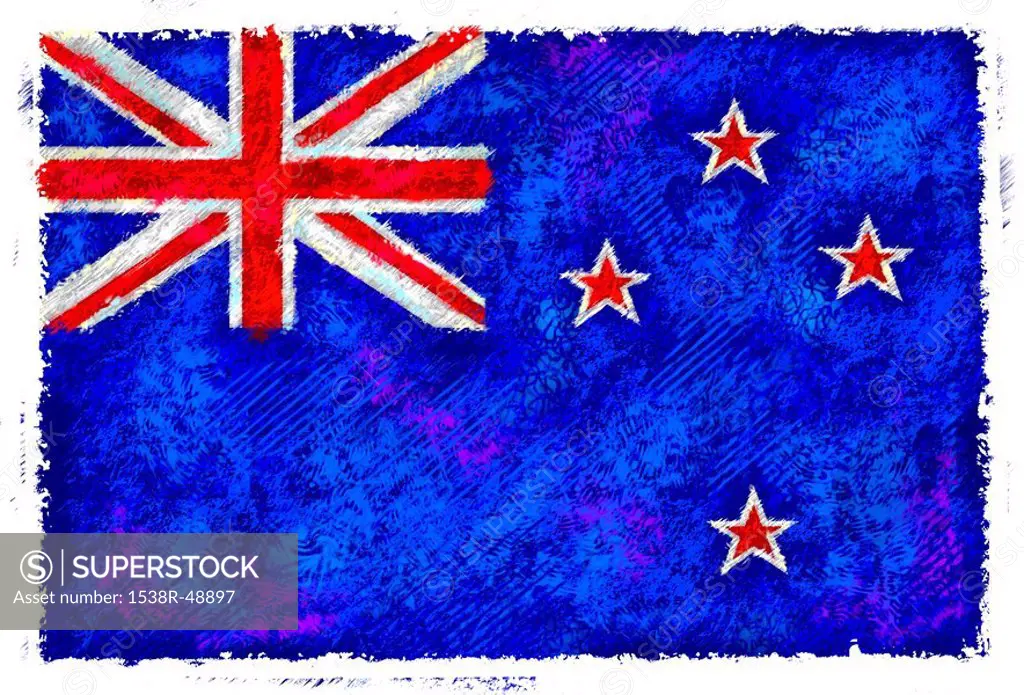 Drawing of the flag of New Zealand