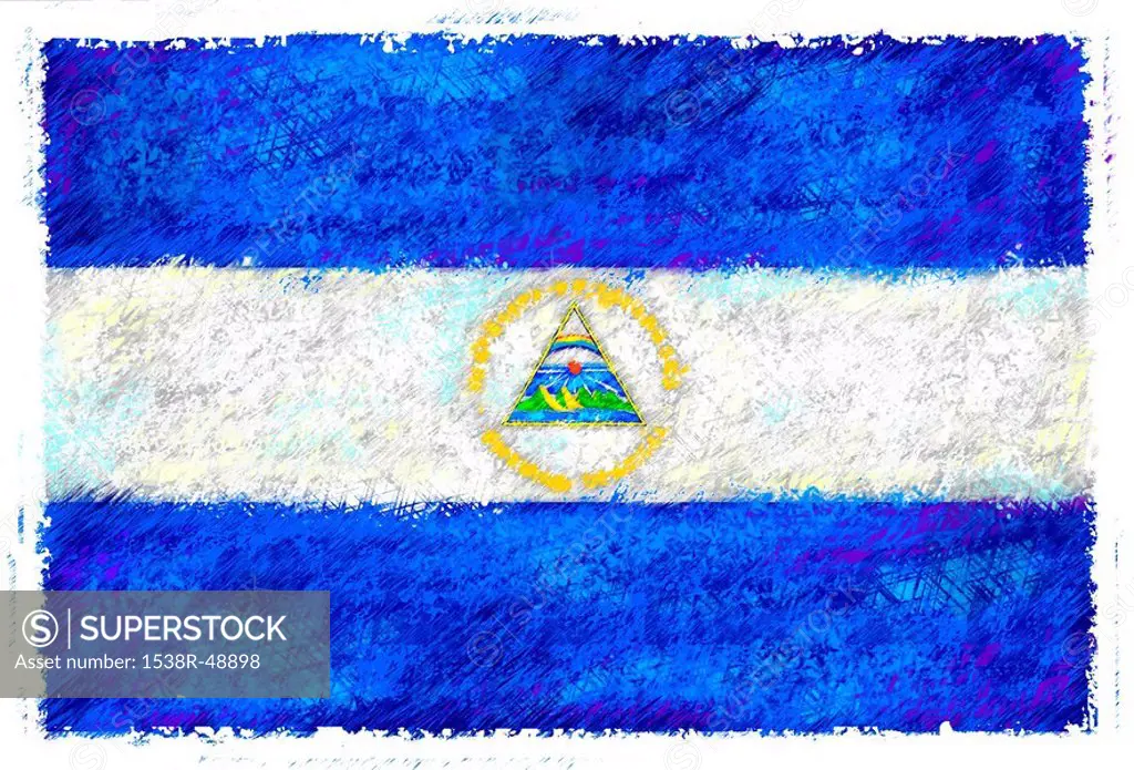 Drawing of the flag of Nicaragua