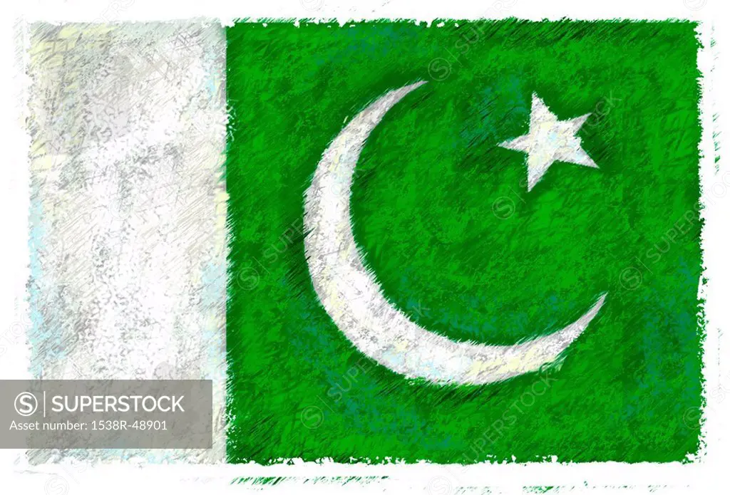 Drawing of the flag of Pakistan