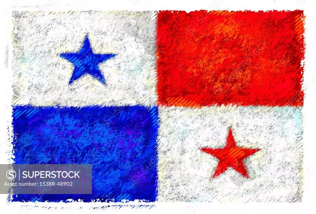 Drawing of the flag of Panama