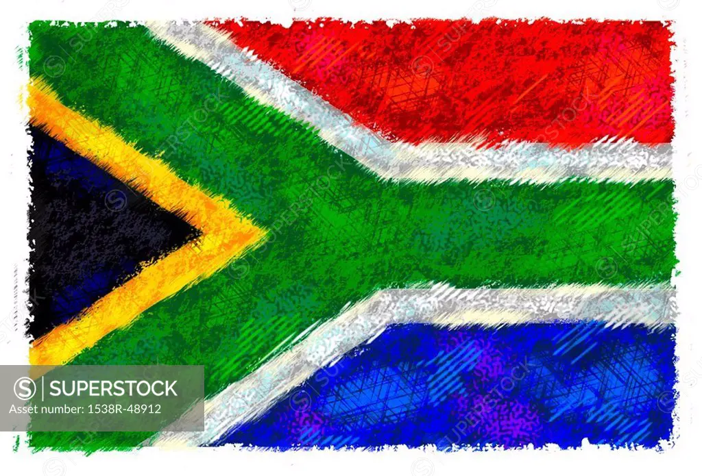 Drawing of the flag of South Africa