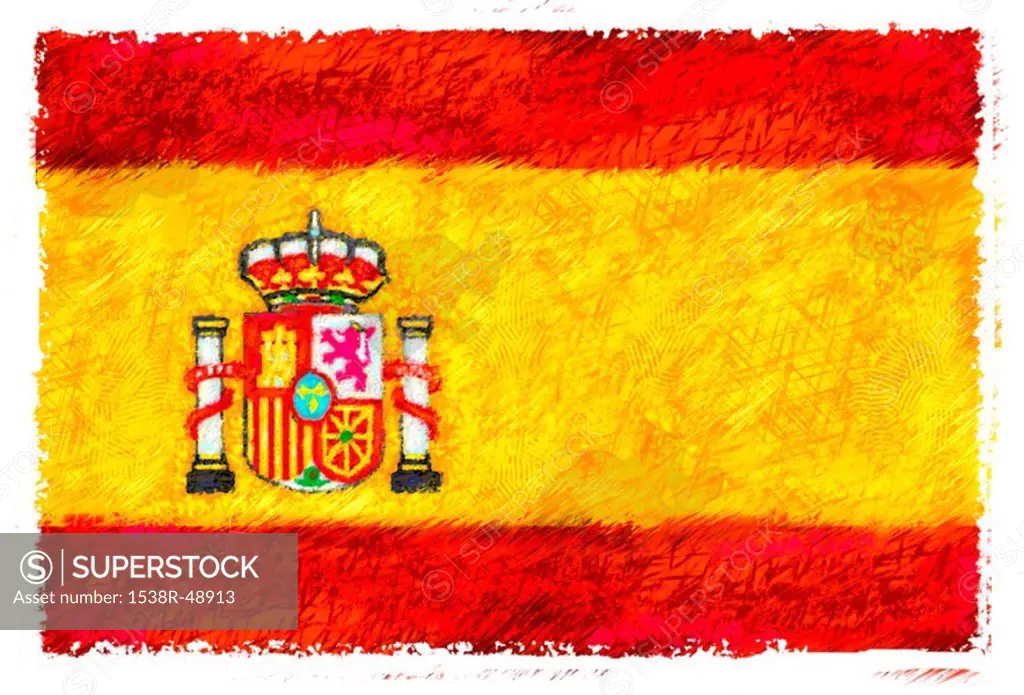 Drawing of the flag of Spain