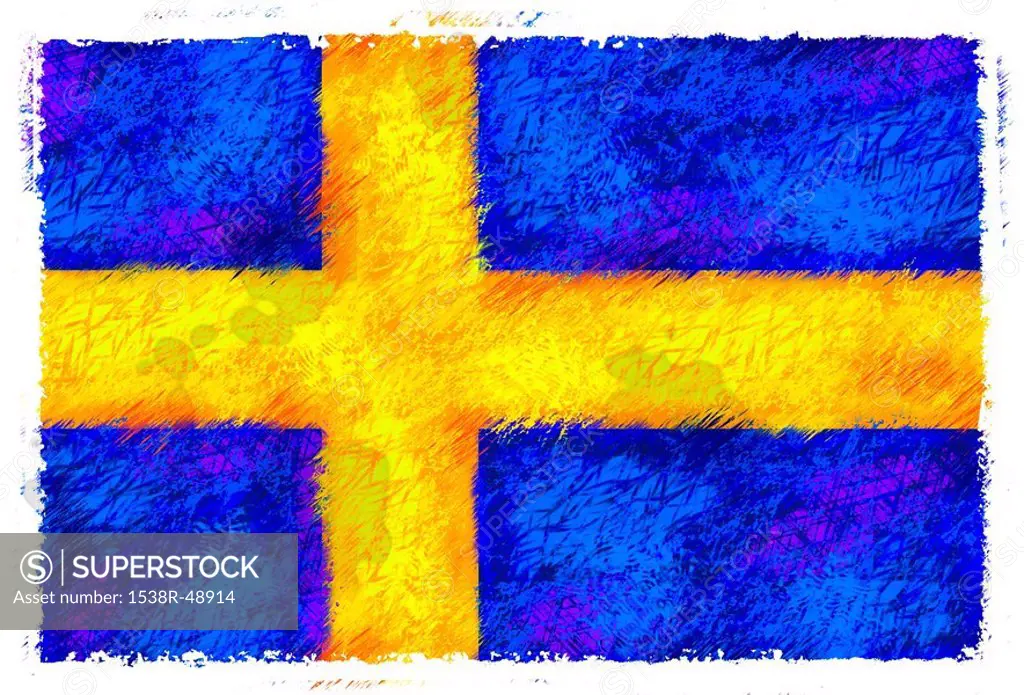 Drawing of the flag of Sweden