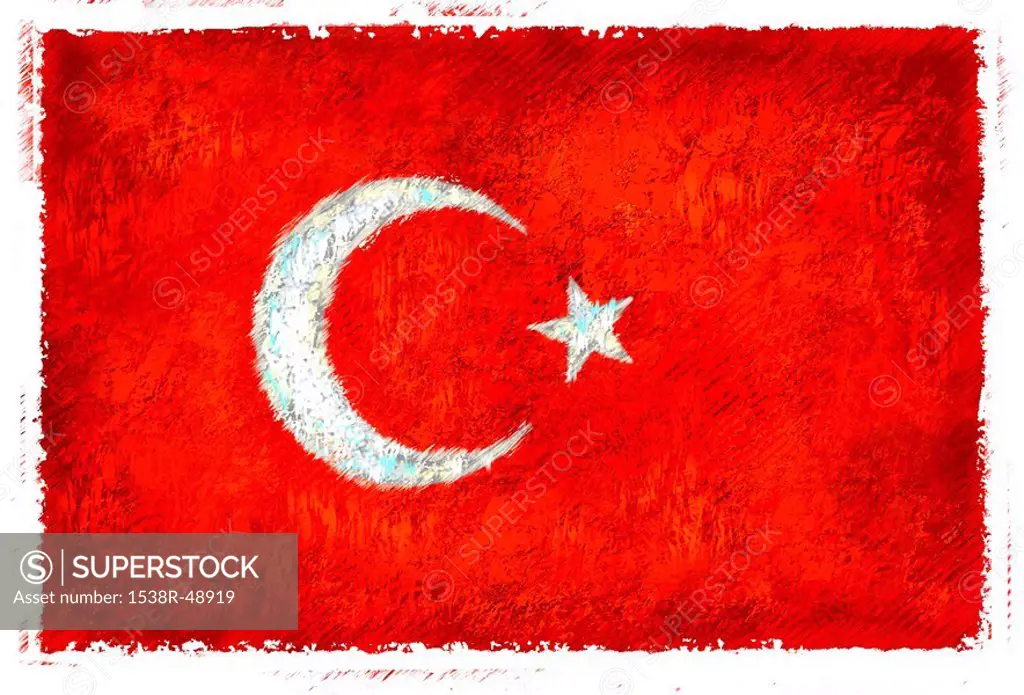 Drawing of the flag of Turkey