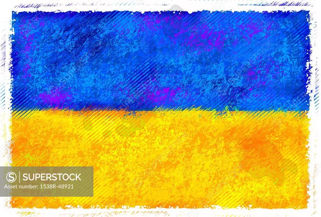 Drawing of the flag of Ukraine