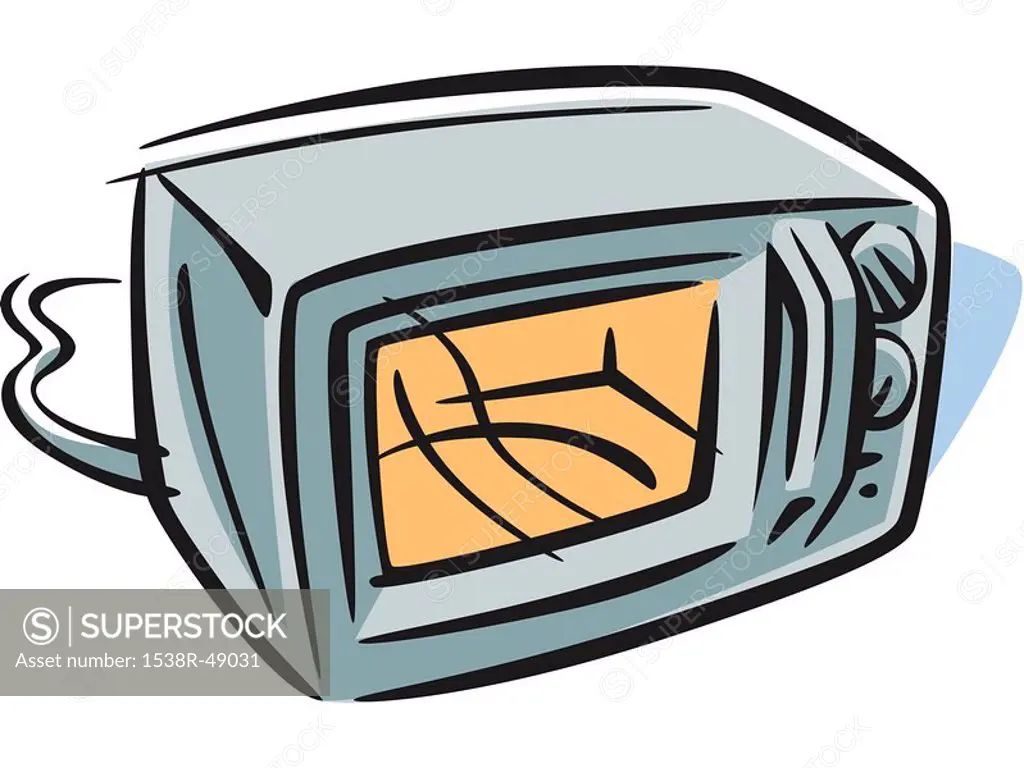 Drawing of a microwave oven