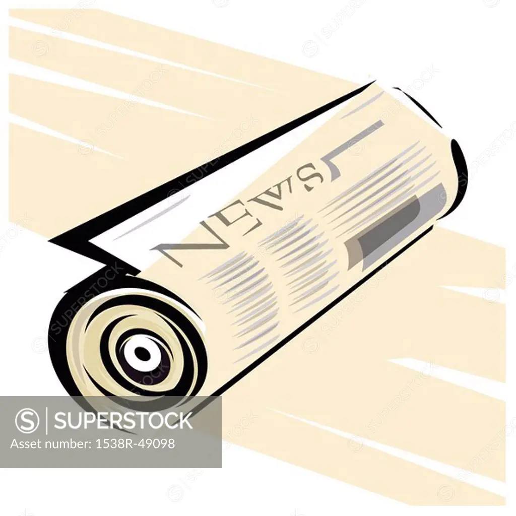 An illustration of a rolled up newspaper