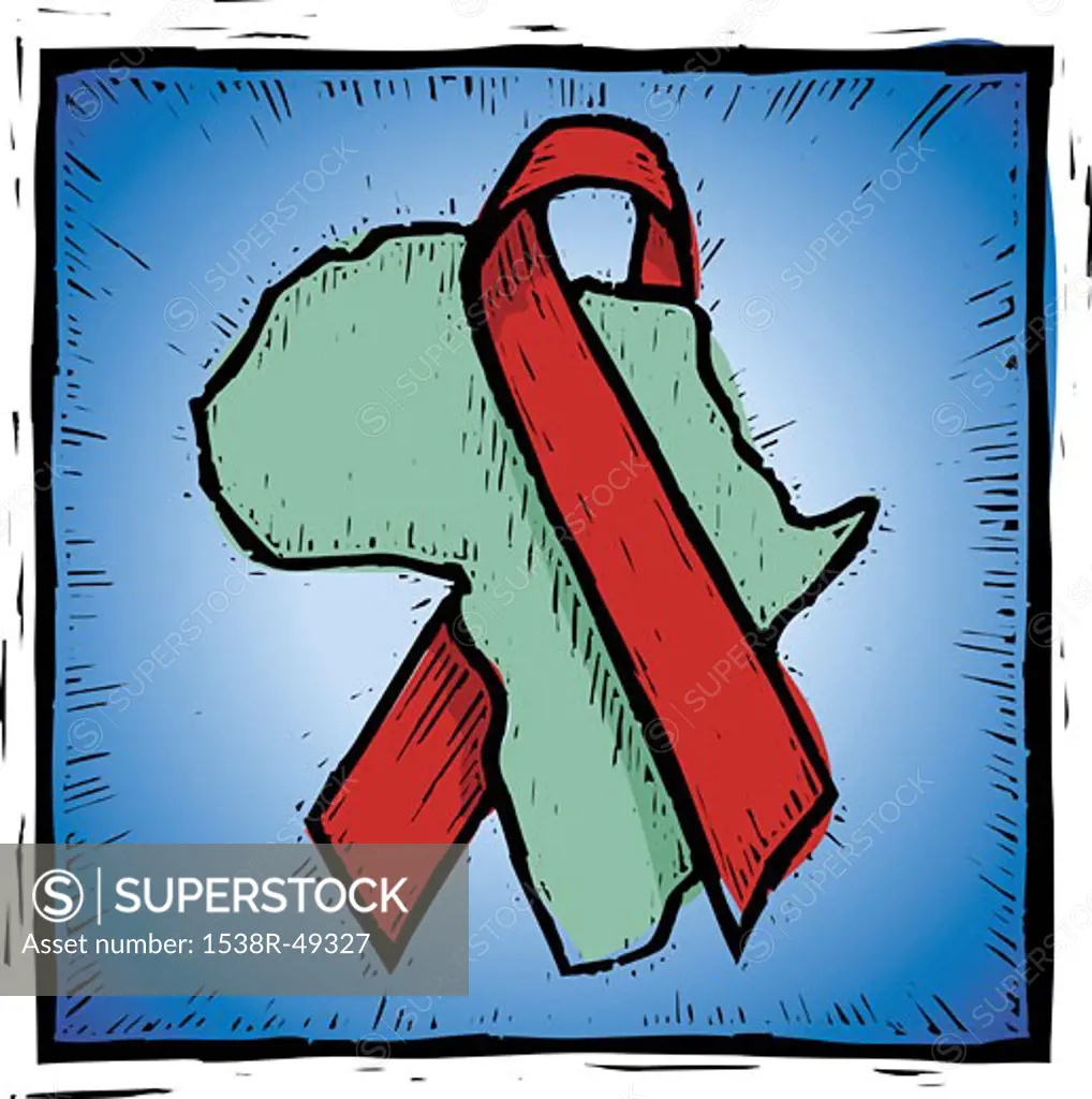 A drawing of the spread of AIDS in Africa