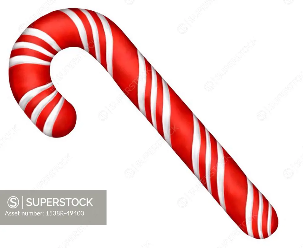 A peppermint candy cane for Christmas