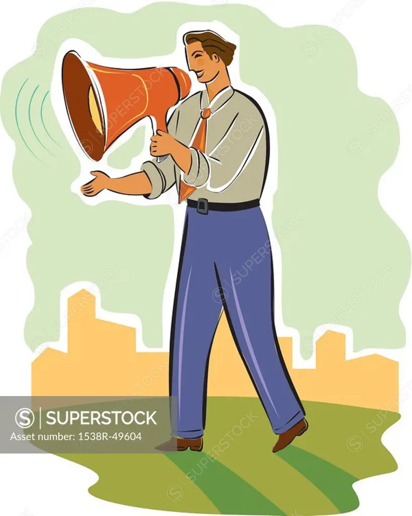 businessman using a megaphone