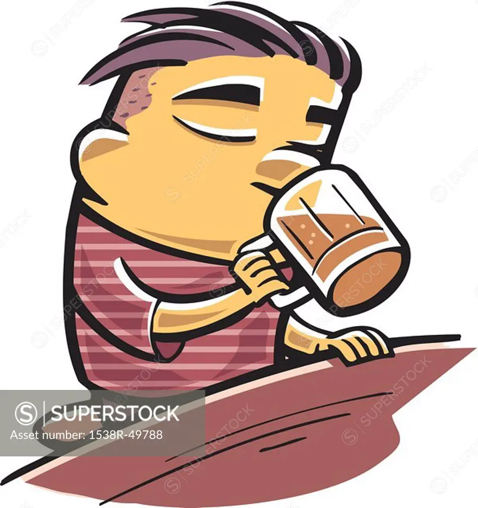 Man having a pint of beer