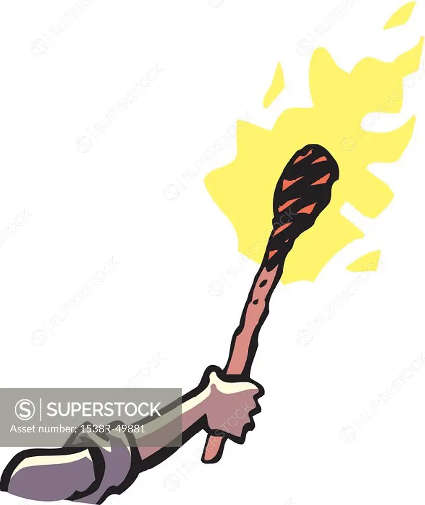 A man holding a lighted match