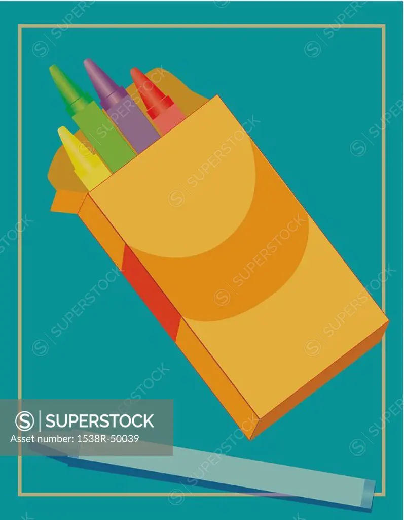 A picture of a box of crayons